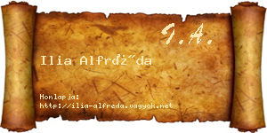 Ilia Alfréda névjegykártya